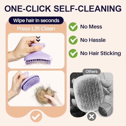 Dog Bath Brush for Grooming & Shedding, Self-Cleaning Pet Scrubber - Image 2
