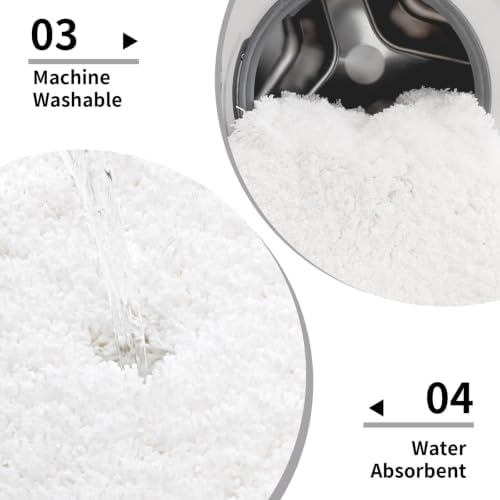 Disolla White Bathroom Rugs 17x24, Microfiber Non-Slip Plush Small Bath Mat - Image 6