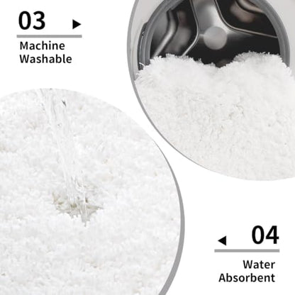 Disolla White Bathroom Rugs 17x24, Microfiber Non-Slip Plush Small Bath Mat - Image 6