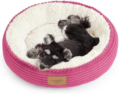 Love's cabin Round Donut Cat and Dog Cushion Bed, 24in Pet Bed by Lovescabin