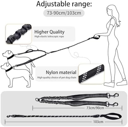 Double Dog Leash, 18~120 Lbs, No Tangle - Image 4