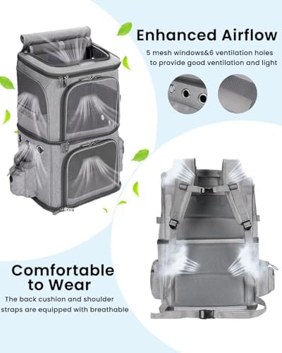 HOVONO Double-Compartment Cat Backpack Carrier - Image 3