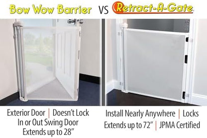 Bow Wow Barrier 28-Inch White Retractable Exterior-Door Barrier - Image 7
