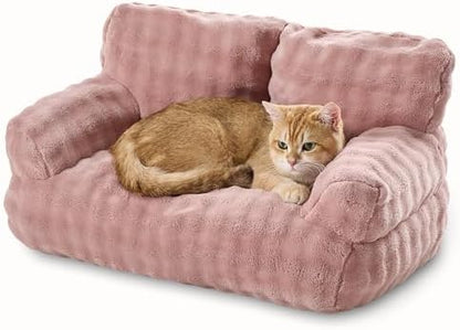 Cat Couch Bed, Cute Pet Sofa for Indoor Cats, Dusty Pink by Yaning