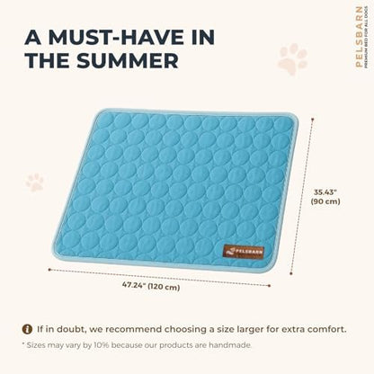 Pelsbarn Dog Cooling Mat, Ice Silk Self-Cooling Pad, Light Blue - Image 3