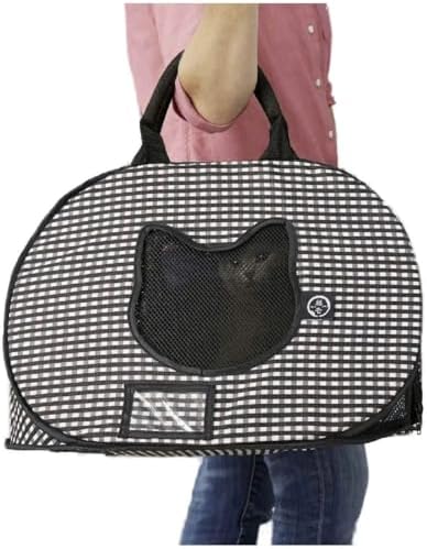 Necoichi Stress-Free Cat Travel Carrier Collapsible Gray White - Image 2