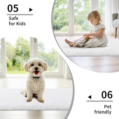 Disolla White Bathroom Rugs 24x36, Microfiber Non-Slip Plush Thick Bath Mat - Image 6