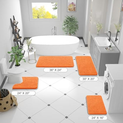 OLANLY Bathroom Runner Rugs 59x20, Extra Soft Absorbent Chenille Bath Rugs - Image 2