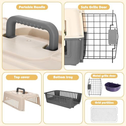 2 Set Hard Plastic Pet Carrier Breathable Dog Cat - Image 3