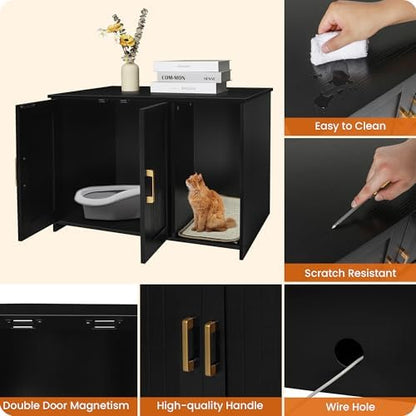Dwanton Cat Litter Box Enclosure, - Image 5