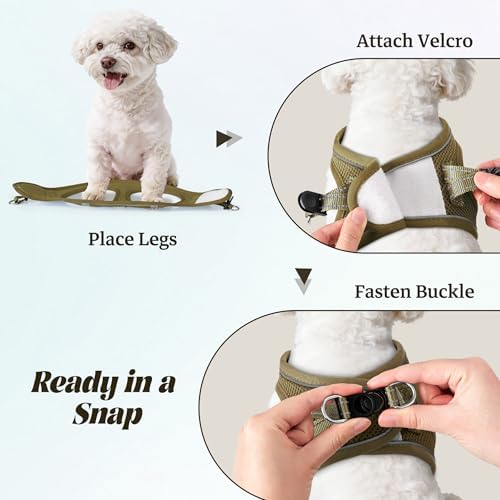 No Pull Dog Puppy Harness and Leash Set Reflective Mesh Vest Large - Image 4