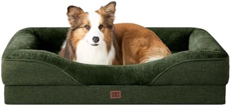 EHEYCIGA Orthopedic Dog Bed for Large Dog, Memory Foam Dog Couch, Dark Green by EHEYCIGA