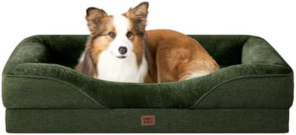 EHEYCIGA Orthopedic Dog Bed for Large Dog, Memory Foam Dog Couch, Dark Green by EHEYCIGA