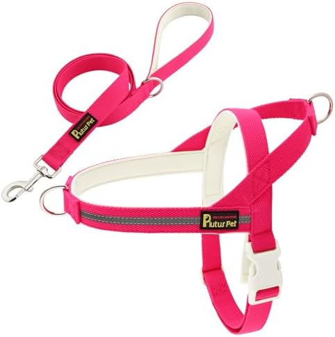 Plutus Pet Cotton Dog Harness and Leash Set, Reflective and Soft Padded by PLUTUSPET