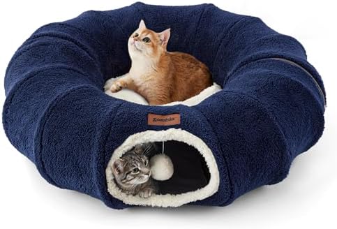 ZOMISIA Cat Tunnel Bed for Indoor Cats, Cute Cat Donut Toy Tunnel for Small by Zomisia