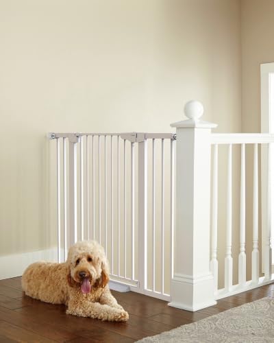 Cumbor 36" Extra Tall Baby Gate, 30-46" Dog Gate Indoor White by Cumbor