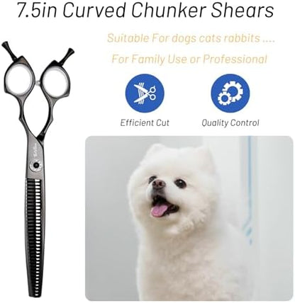 7.5in 25° Curved 35 Teeth Chunker Dog Grooming Scissors - Image 2