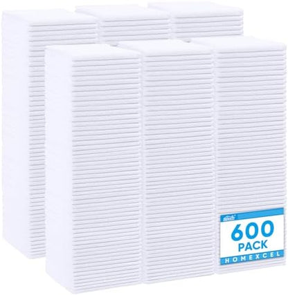 HOMEXCEL White Microfiber Cleaning Cloth 600 Pack, Microfiber Towel by HOMEXCEL