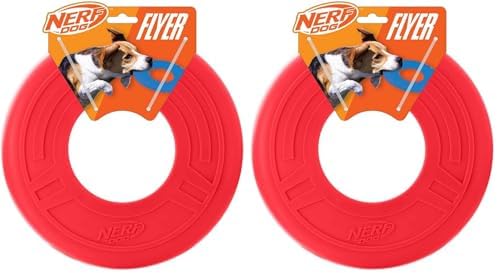 Nerf Dog Atomic Flyer Outdoor Dog Toy, 10 Inch Flying Disc Dog Fetch Toy by GramercyProductsInc