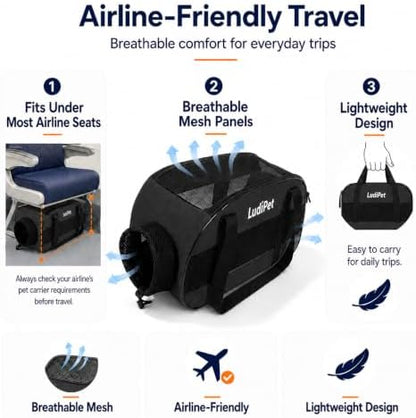 Airline-Friendly Pet Carrier for Cats and Small Dogs - Image 3