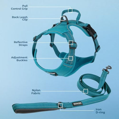 Voyager Dog Harness Dual Leash Attachment No-Pull Control Adjustable Soft but - Image 3