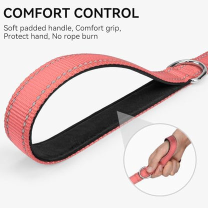 Joytale Reflective Dog Leash for Medium & Large Dogs, 6 FT x 1", Neon Pink - Image 3