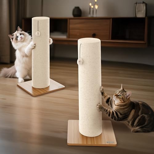 NUNU LAB 29.5’’ Cat Scratching Post, 7.5 Inch Large Diameter Natural Sisal Cat - Image 2