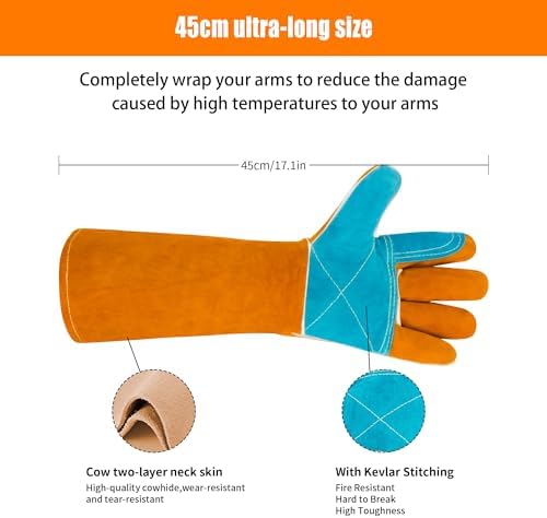 17.7In Cat Gloves, Animal Handling Gloves Bite Proof - Image 2