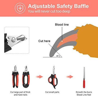 Dog Nail Clippers Trimmer Set, Quick Safety Guard to Avoid Over-Cutting - Image 5