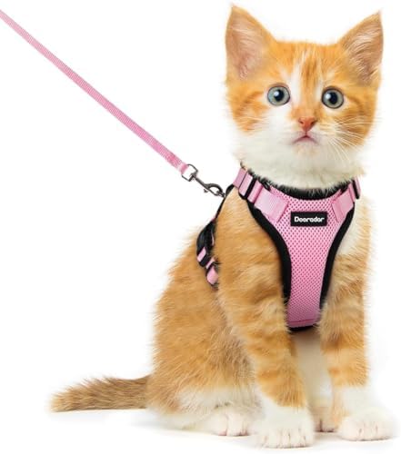 Dooradar Cat Harness and Leash Set, Adjustable and Escape Proof by Dooradar