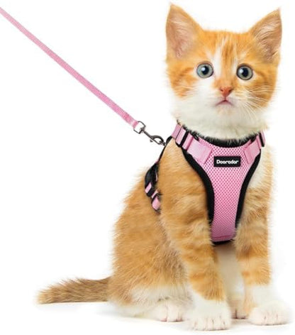 Dooradar Cat Harness and Leash Set, Adjustable and Escape Proof by Dooradar