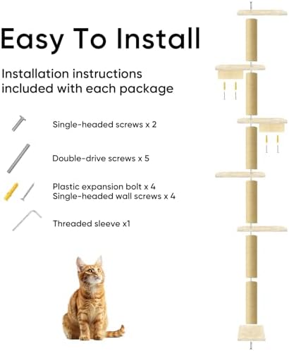 Wall Mounted Cat Tree, Space Saving Cat Wall Furniture - Image 6