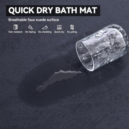 MontVoo -Bath Mat Rug-Rubber Backing Non Slip Quick Dry Absorbent Thin Bathroom - Image 3