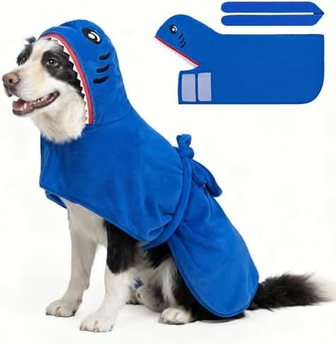 SCENEREAL Dog Bathrobe Fast Drying Towel Microfiber Dog Towel Robe by SCENEREAL