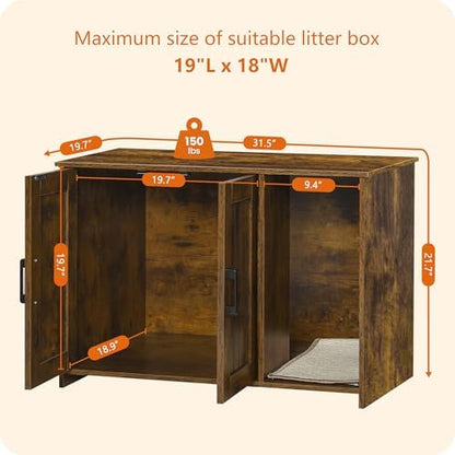 Dwanton Cat Litter Box Enclosure, - Image 6
