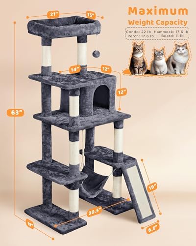 Yaheetech 63in Sturdy Large Cat Tree - Image 4