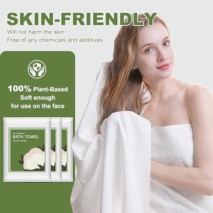 Disposable Bath Towels, 20 Pack 55" x 27.5" Ultra Soft, Quick Dry Disposable - Image 2
