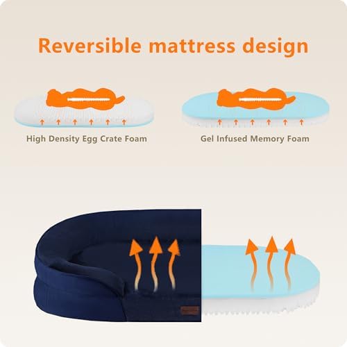 Dwanton Orthopedic Waterproof Large Dog Bed Sofa, Gel Memory Foam - Image 3
