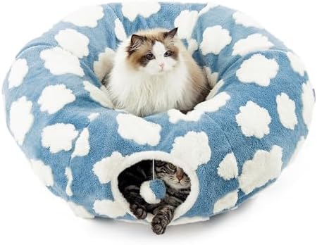 Lesure Donut Cute Jacquard Cat Tunnel Bed Kitten Toys by Lesure
