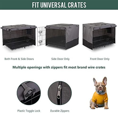 Rachmi 48" 600D Canvas Privacy Dog Crate Cover, Water Resistant Windproof - Image 5