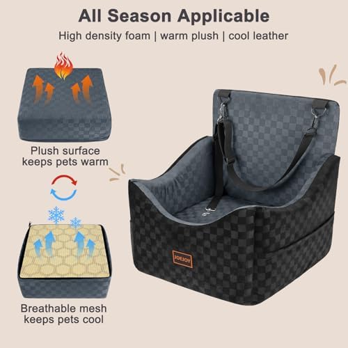 JOEJOY Elevated Dog Car Seat for Small/Medium Dogs up to 35 lbs, Memory Foam - Image 6