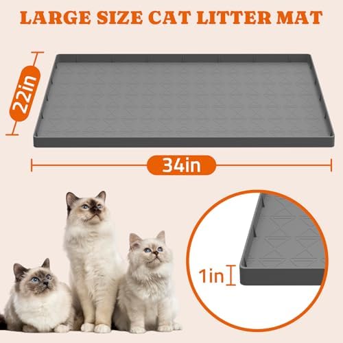 Pawtners Silicone Cat Litter Mat 34 x 22 in, 2 Pack - Image 4