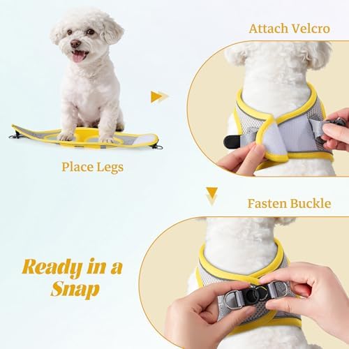 No Pull Dog Puppy Harness and Leash Set Reflective Mesh Vest Medium - Image 4