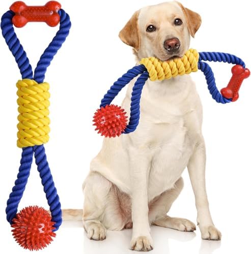 Aitmexcn Dog Rope Toy, Interactive Tug of War Toy by Aitmexcn