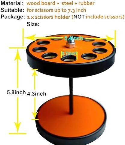 XDONEF Rotating Hair Scissors Holder, Wooden Salon Shears Container - Image 6