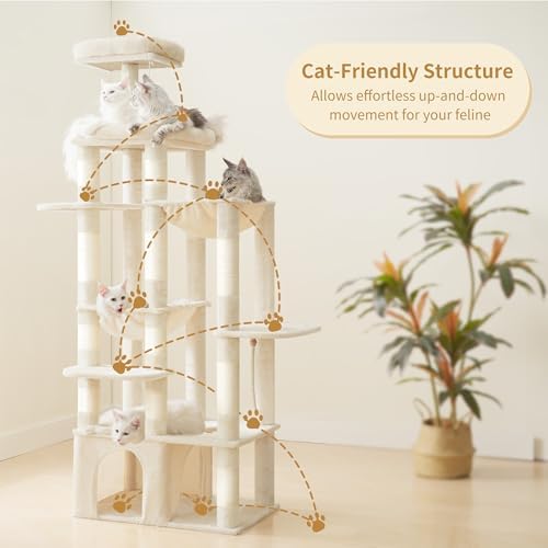 Heybly Cat Tree, 71-Inch Tall Cat Tower - Image 2