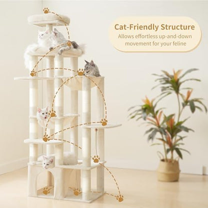 Heybly Cat Tree, 71-Inch Tall Cat Tower - Image 2
