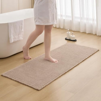 ILANGO Upgraded Waffle Bath Rug 24x54, Super Absorbent Non Slip Bath Mat by ILANGO