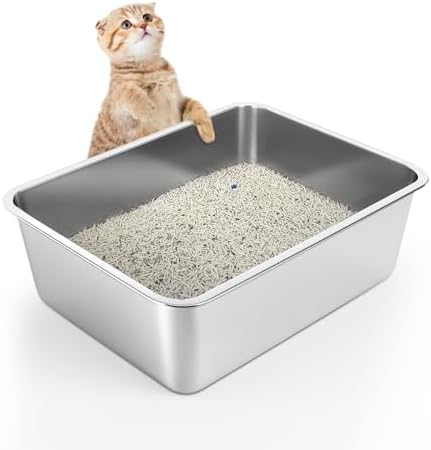 WENBOKMIN Stainless Steel Cat Litter Box by Wenbokmin