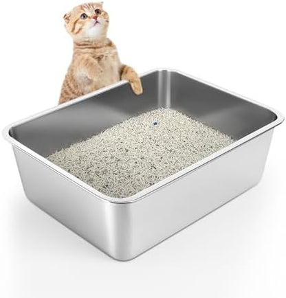 WENBOKMIN Stainless Steel Cat Litter Box by Wenbokmin